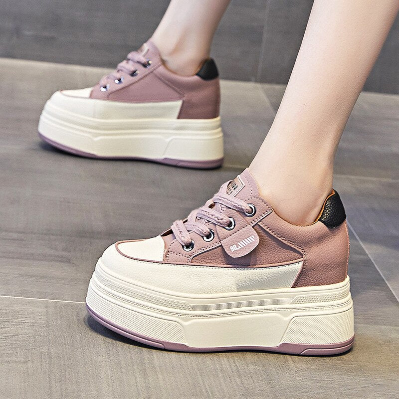 9cm Platform Sneakers for Women - Leather