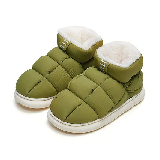 High Top Unisex Ankle Slippers - Warm Plush, Anti-slip