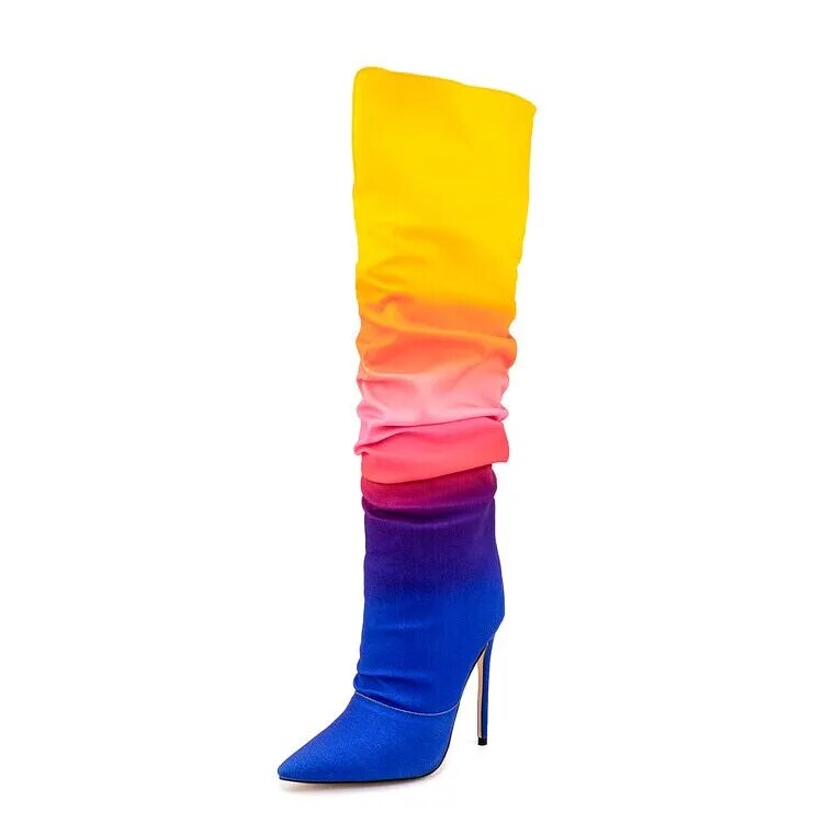 Giuseppe Zanottie Inspired Rainbow Gradient Color Boots