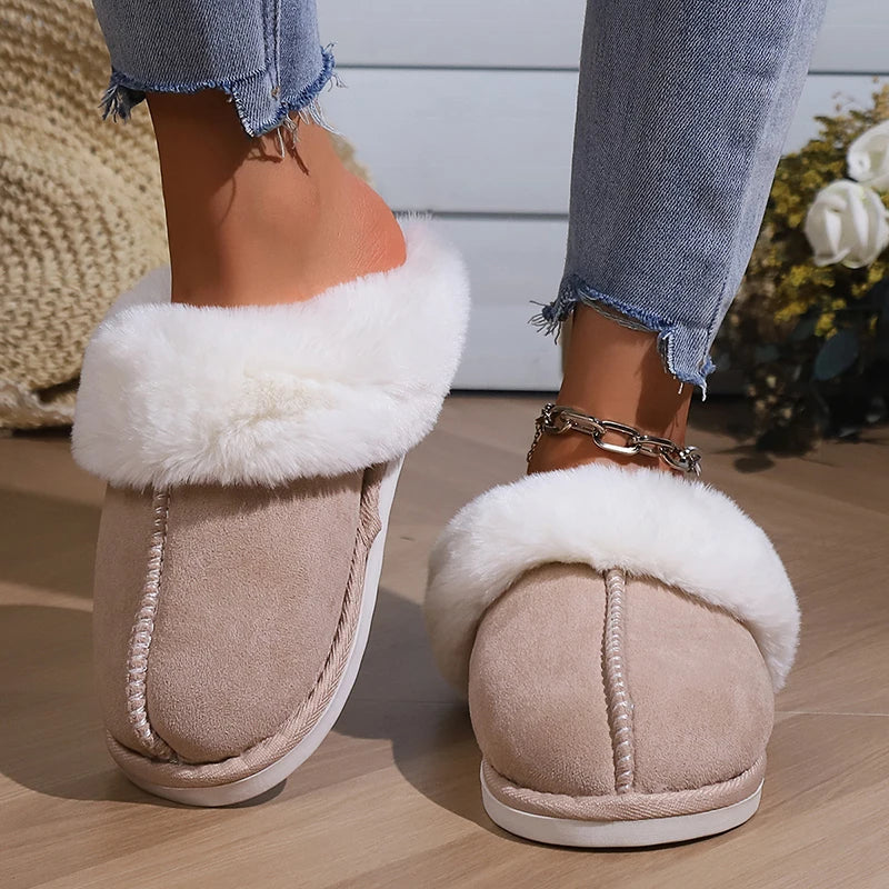 Faux Fur Suede Slippers for Women