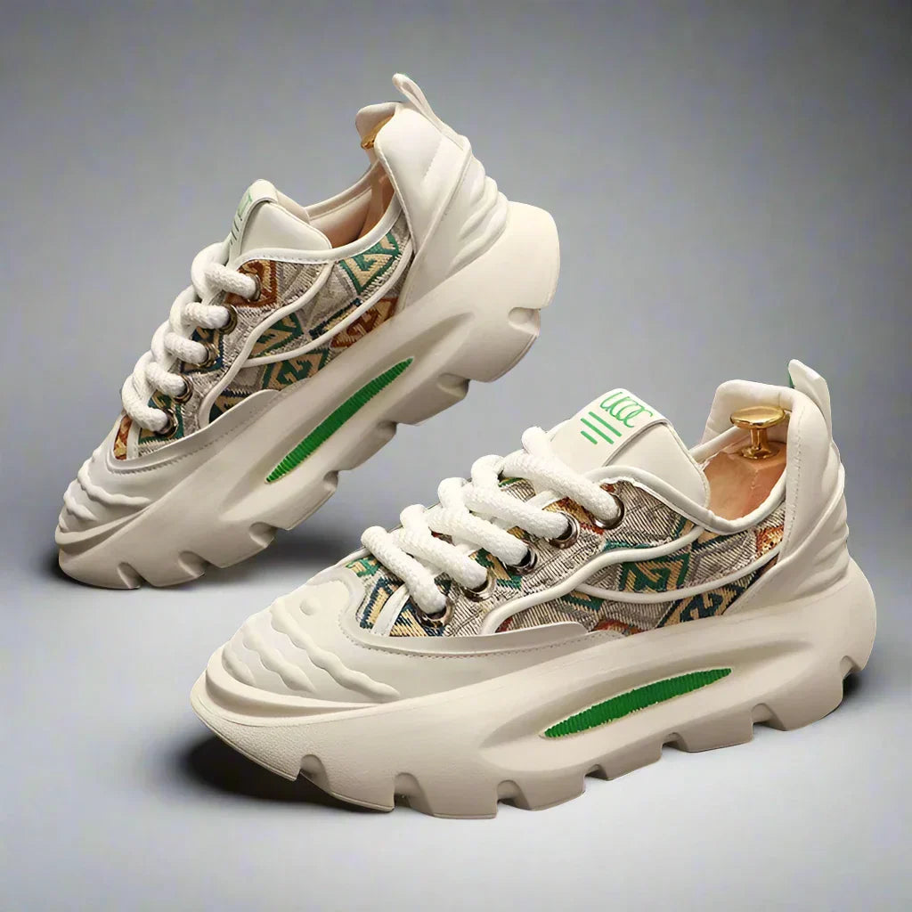 Artistic Sneaker Design Leather Fabric Height-Boost for Men