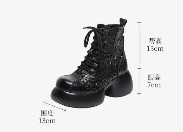 Platform Genuine Leather Ankle Boots for Women