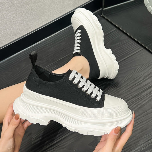 Canvas Platform Sneakers: 5cm of Style for Women