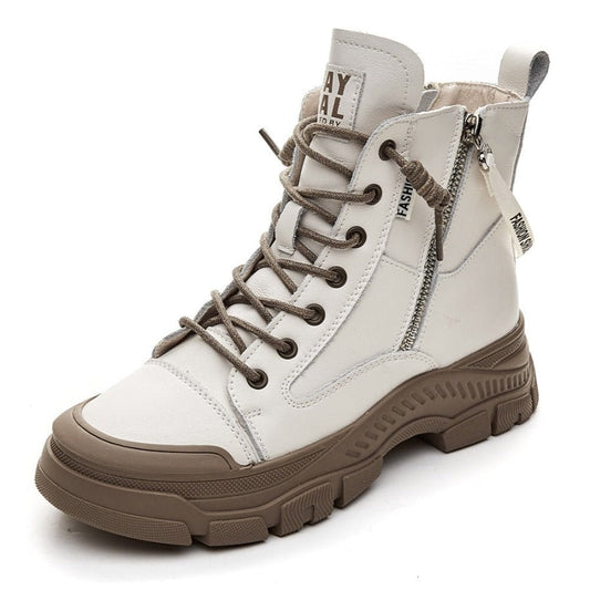 Leather Zip Ankle Booties for Women