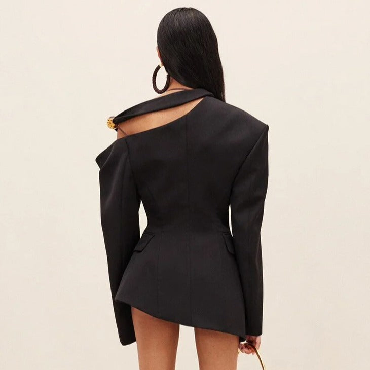 ALYNA ONE SHOULDER BLAZER with BALL