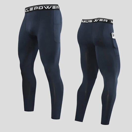 Athletic Compression Trousers: Men's Gym Running Leggings for Fitness