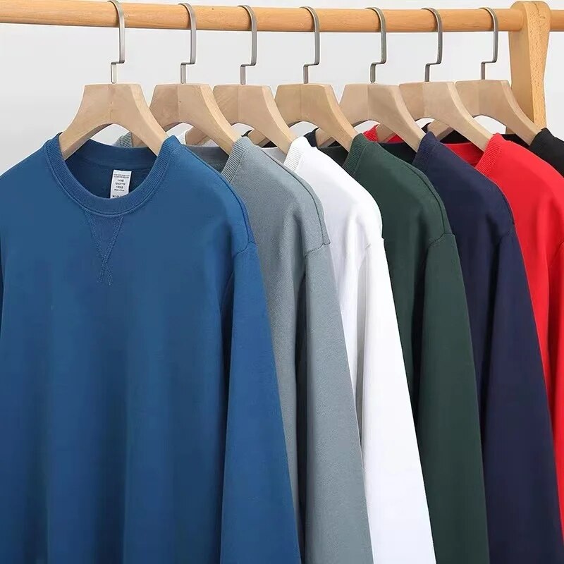 Solid Vintage Long Sleeve Sweater: Loose Fit, 380g