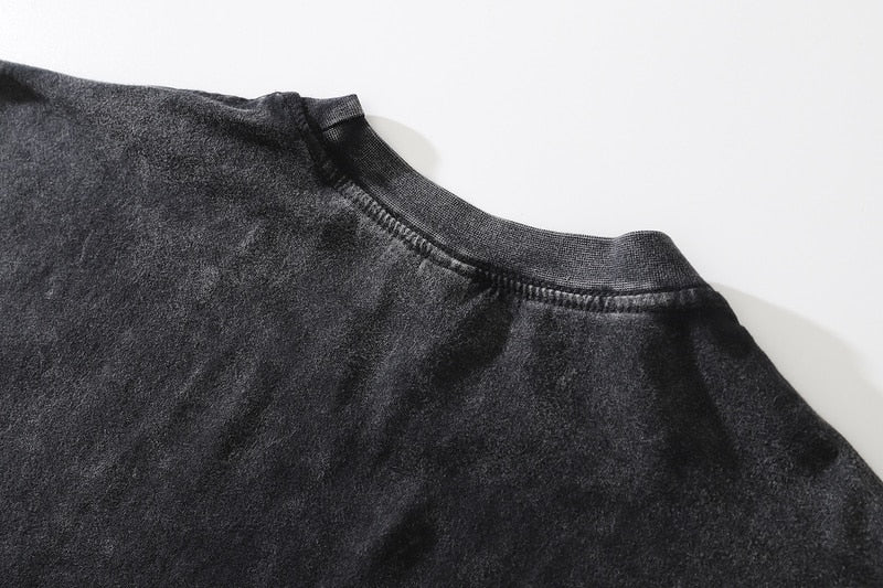 Washed Loose Skeleton Goth T-shirts for Men