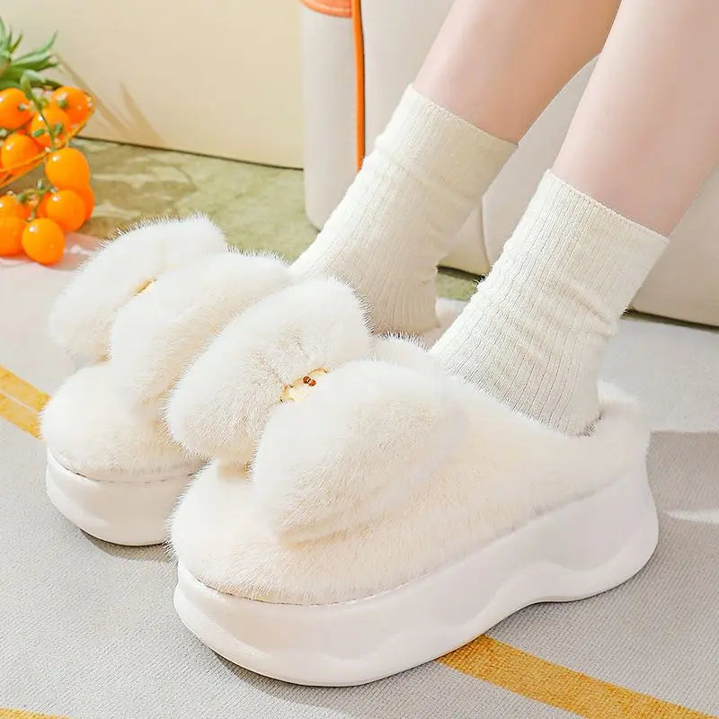 Chunky Plush Non-Slip Fluffy Slippers for Women