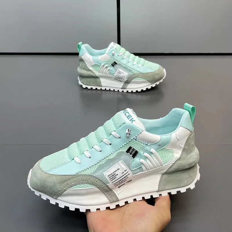 Slip-On Elevator Shoes for Men Checeful Chunky Sneakers