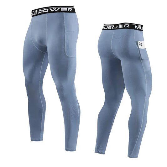 Athletic Compression Trousers: Men's Gym Running Leggings for Fitness
