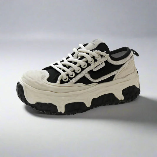 Women's Canvas Platform Sneakers - Designer Breathable Casual Footwear