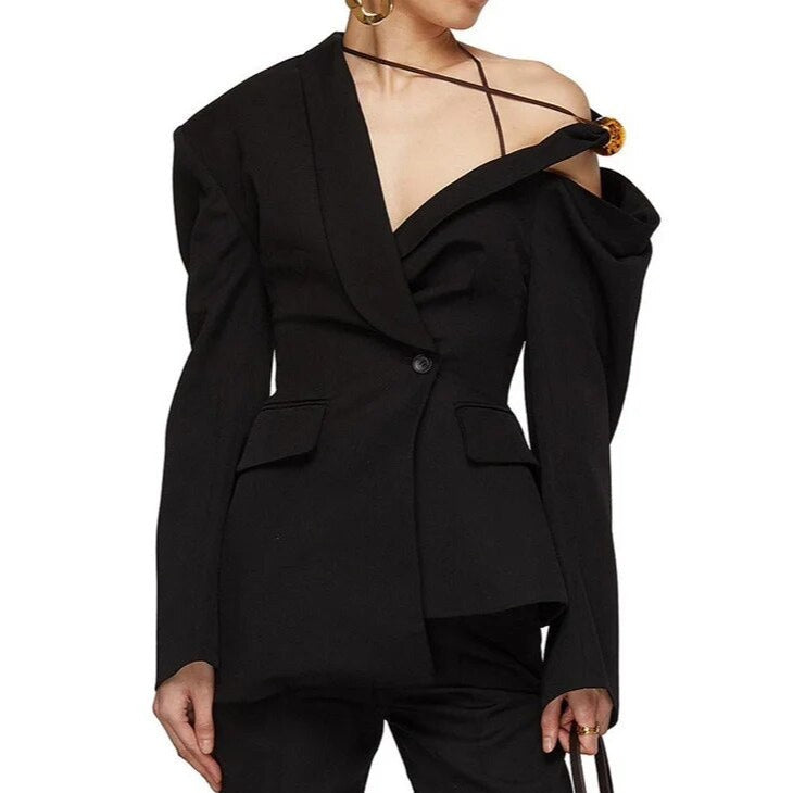ALYNA ONE SHOULDER BLAZER with BALL