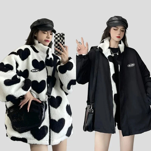 Double-Sided Style Love Lambswool Women's Couple Jacket