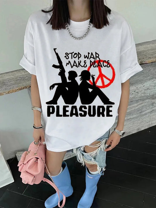 Stop War Make Peace Oversized T Shirt