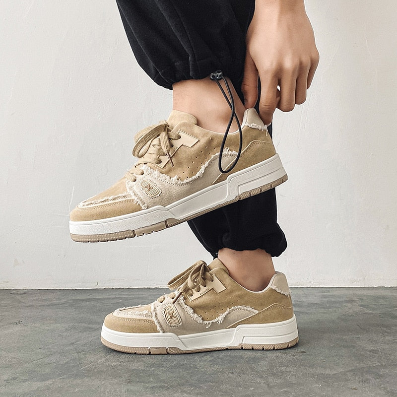 Green Sneakers Classic Low-top Color-block for Men