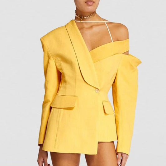 ALYNA ONE SHOULDER BLAZER with BALL