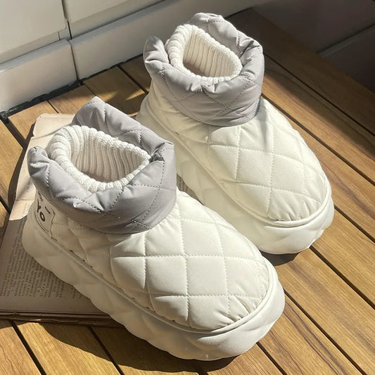 Waterproof Plush Ankle Boot Slippers for Women