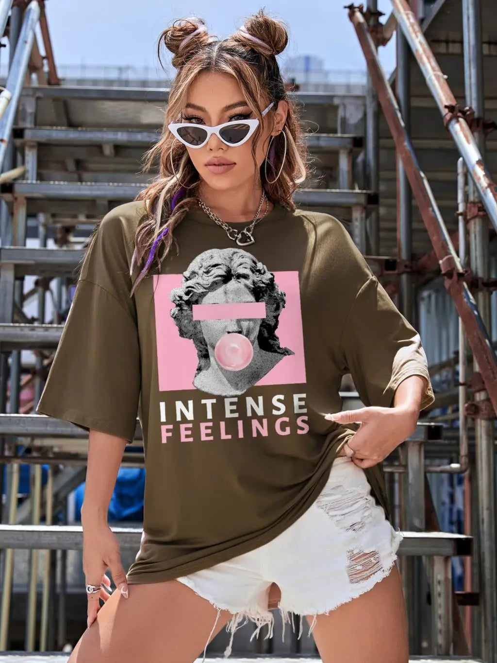 Oversized Female Intense Feelings Womens Oversized Graphic Tee