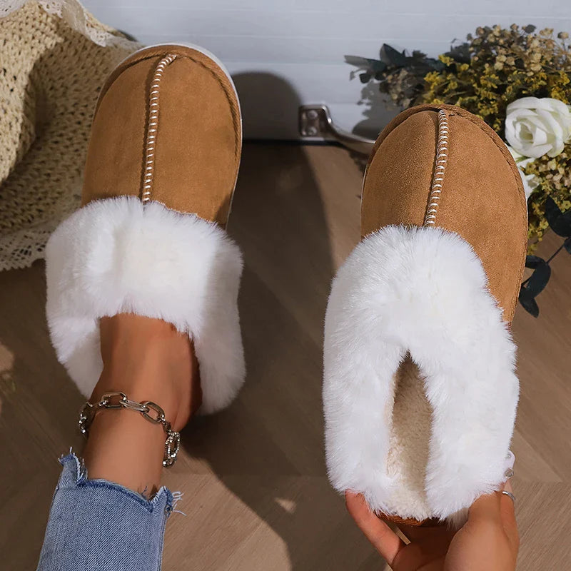 Faux Fur Suede Slippers for Women