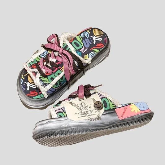 Sneaker Slippers: Women's Artistic Platform Shoes