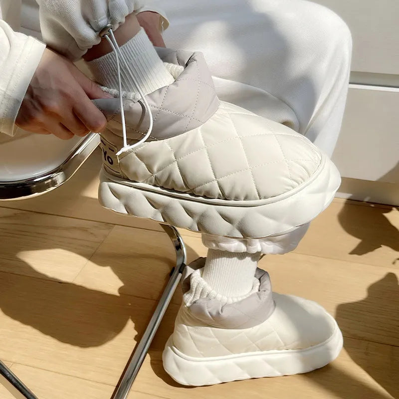 Waterproof Plush Ankle Boot Slippers for Women