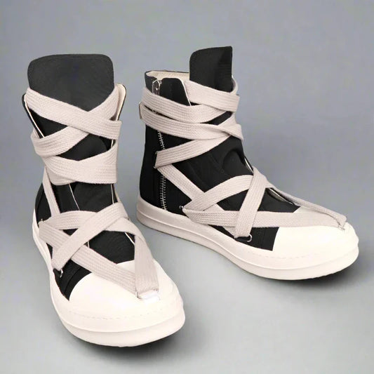 Unisex High Top Sneakers Pentagram with Jumbo Shoelace