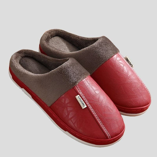 Elegant Unisex Winter Leather Slippers