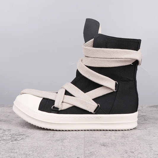 Unisex High Top Sneakers Pentagram with Jumbo Shoelace