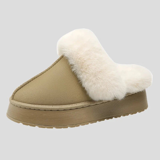 Winter Warmth Plush Platform Slippers for Women