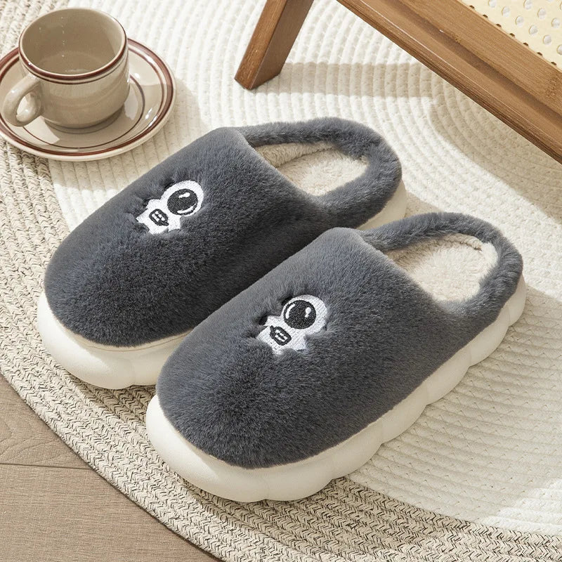 Winter Warm Cotton Slippers: Soft Indoor Non-Slip Slides for Men