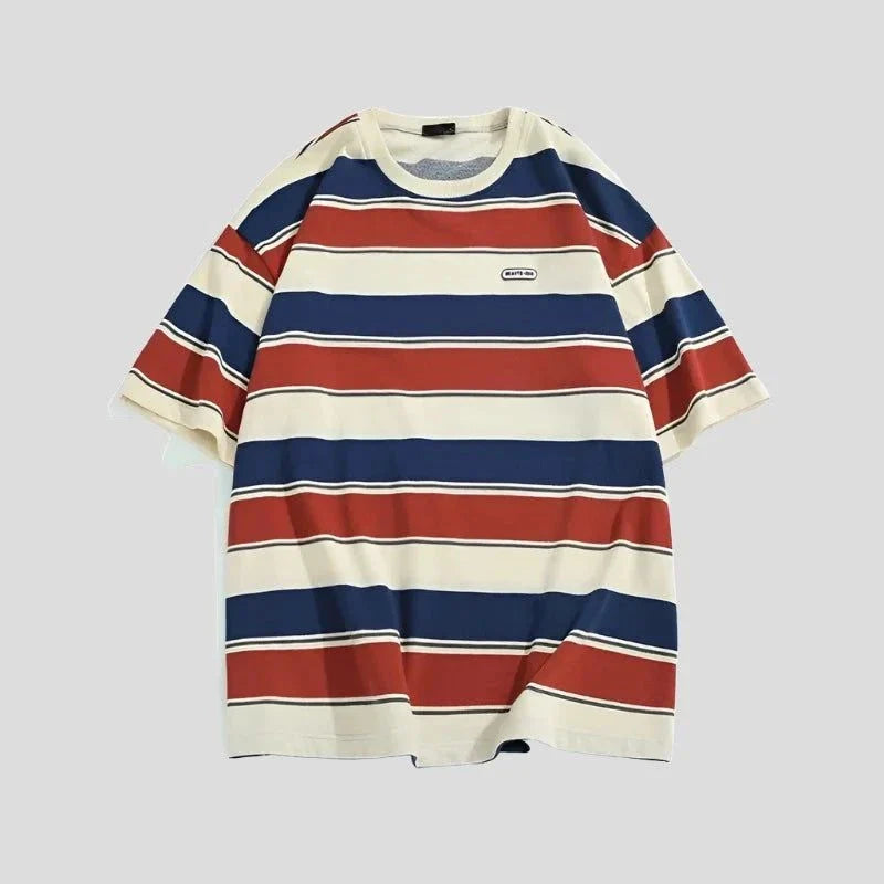 Unisex Striped Loose Fit T Shirt