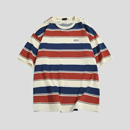 Unisex Striped Loose Fit T Shirt