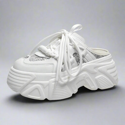 Wedged Sparkling Chunky Sneaker Sandals