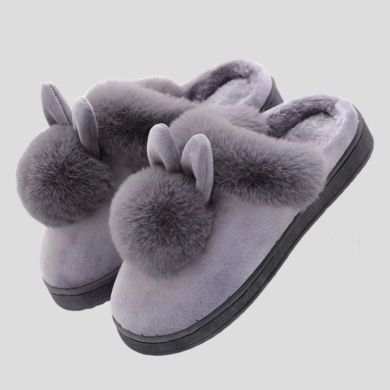 Fluffy Rabbit Plush Slippers for Women