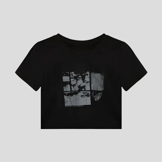 Graphic Cotton Crop Tops for Women