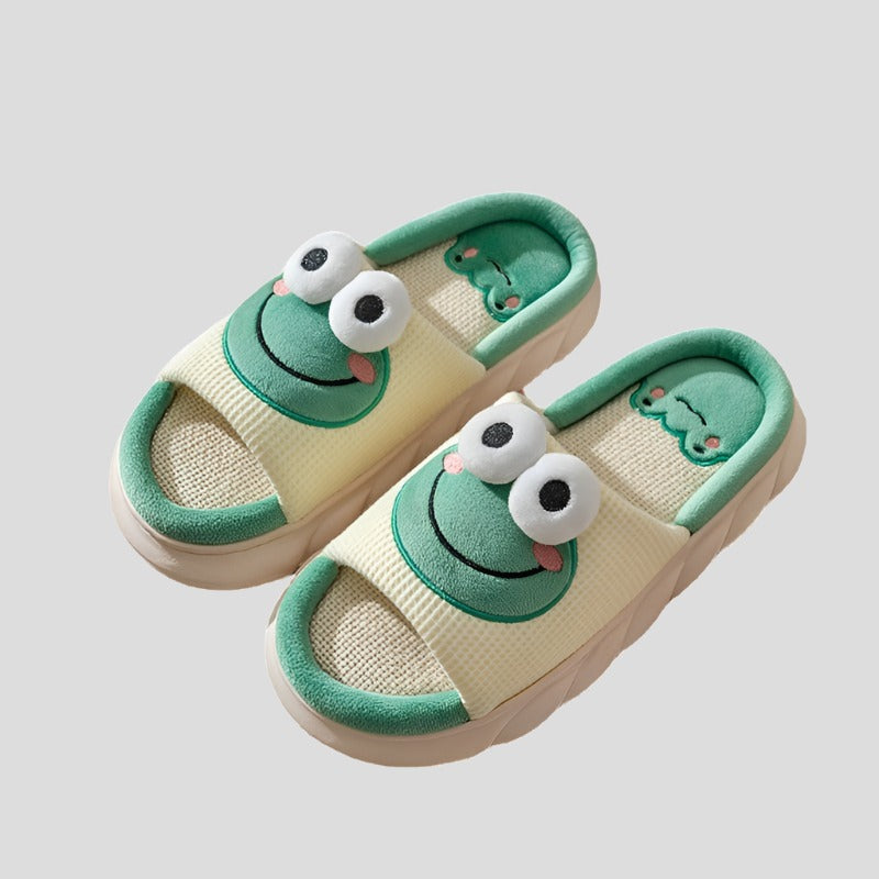 Women's Cute Platform Frog Slides