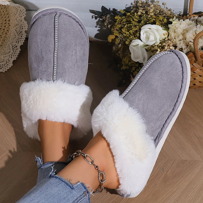 Faux Fur Suede Slippers for Women