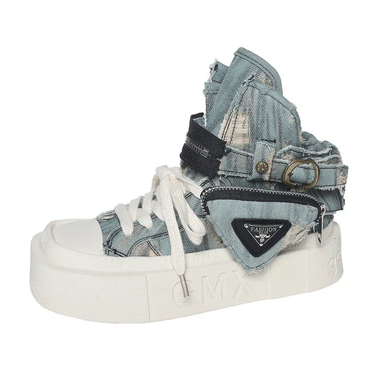 Denim Platform Boots for Women