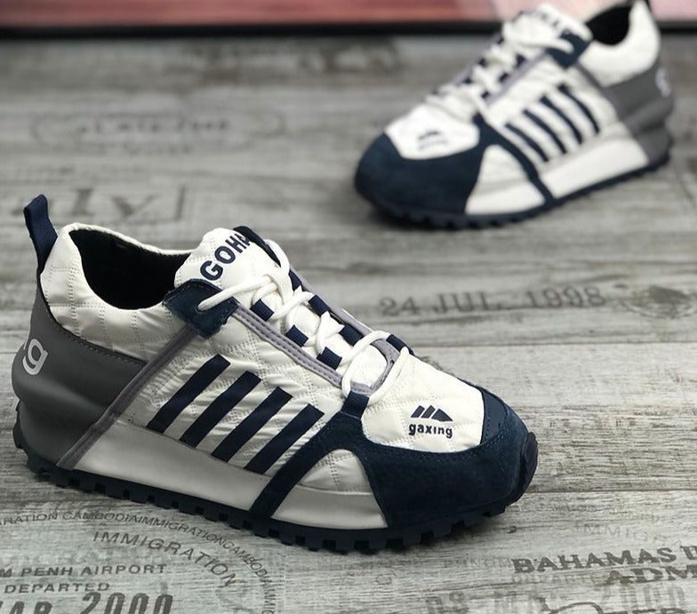 Unisex Chunky Cross-tied Split Leather Bubuk Loafer Sneakers