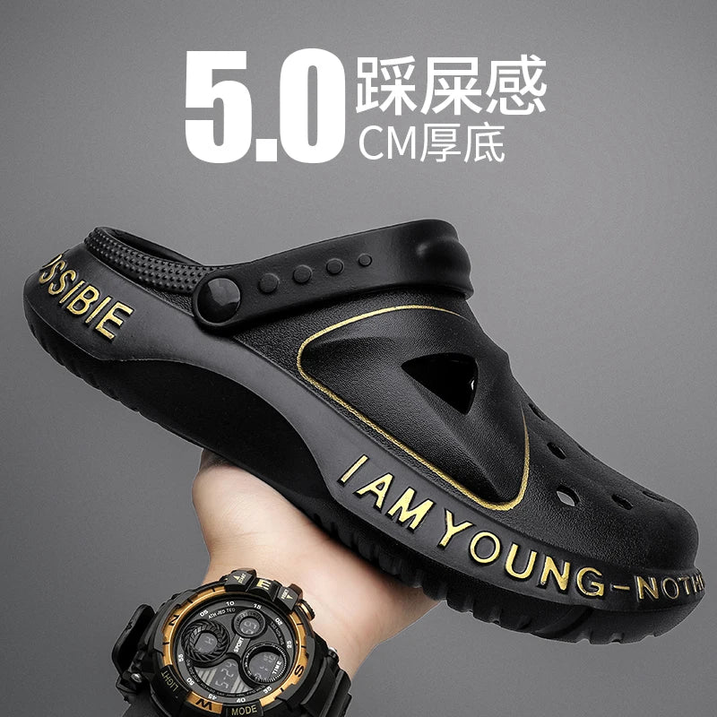 Soft Bottom Outdoor Pool Shoes for Men: Cave Clogs Slippers