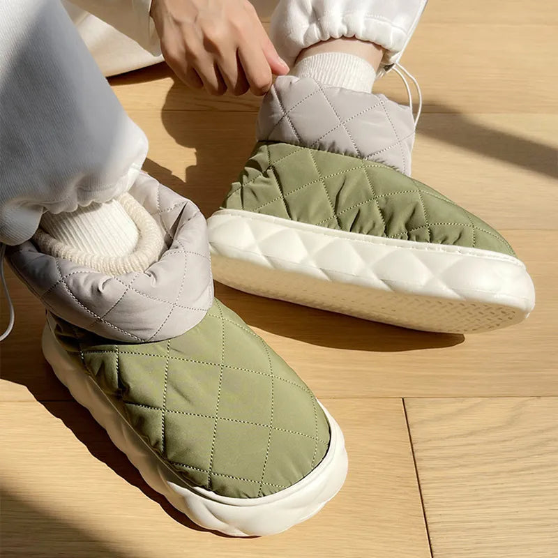 Waterproof Plush Ankle Boot Slippers for Women