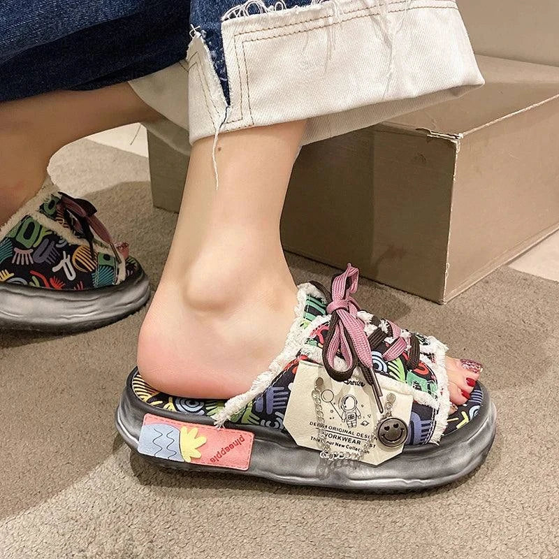 Sneaker Slippers: Women's Artistic Platform Shoes
