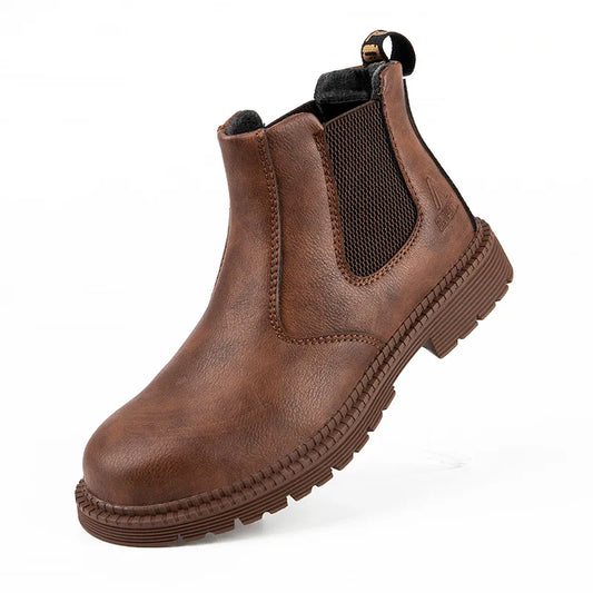 Steel Toe Leather Boots for Men: Waterproof Safety Work Shoes