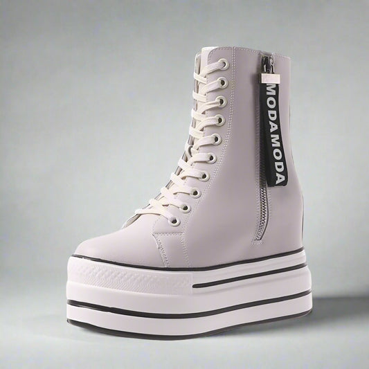 Moda Women's Zip Platform Ankle Boots