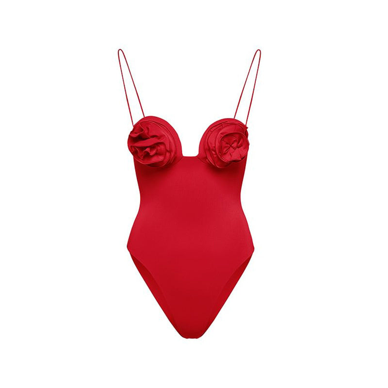 HANNA RED BODYSUIT and SKIRT with ROSE BOWS 2 PIECE SET