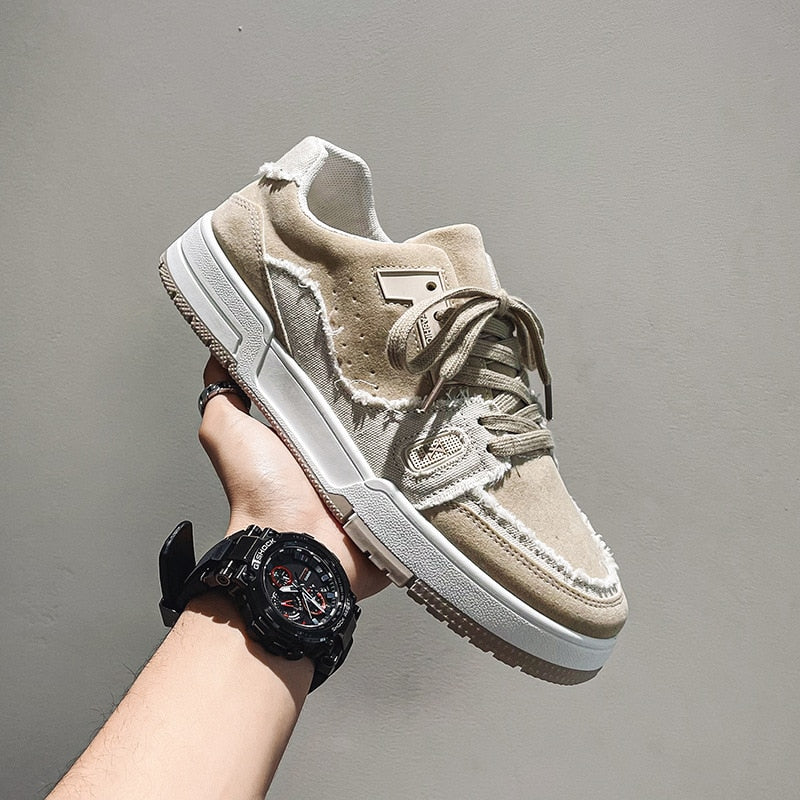 Green Sneakers Classic Low-top Color-block for Men