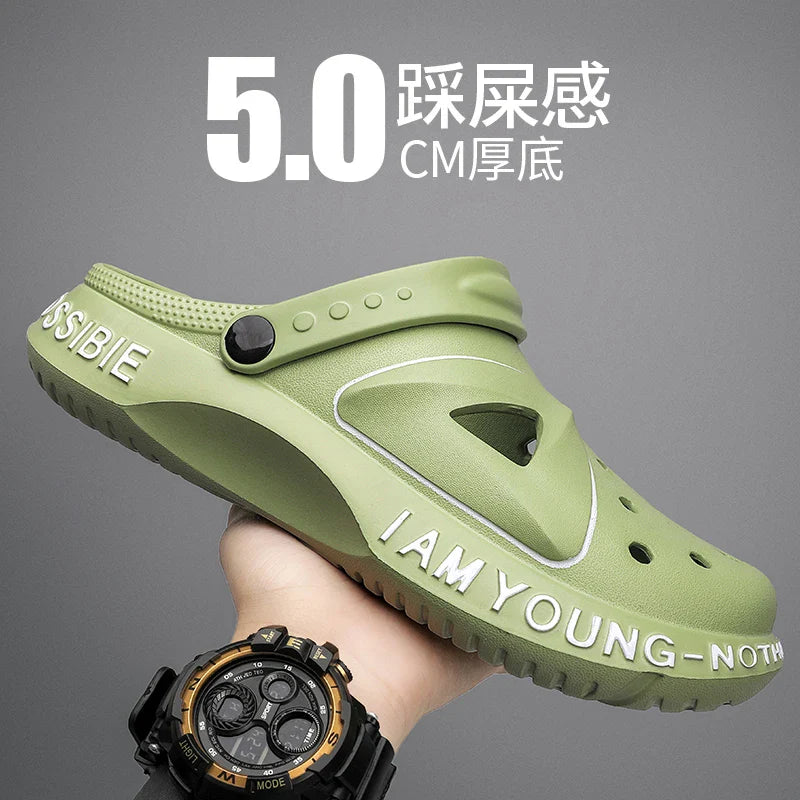 Soft Bottom Outdoor Pool Shoes for Men: Cave Clogs Slippers