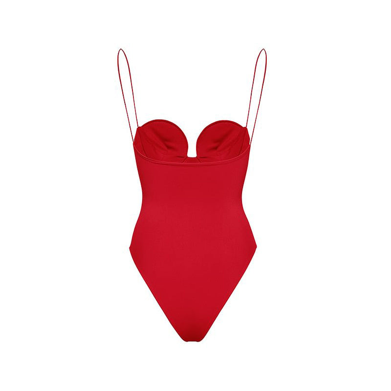 HANNA RED BODYSUIT and SKIRT with ROSE BOWS 2 PIECE SET