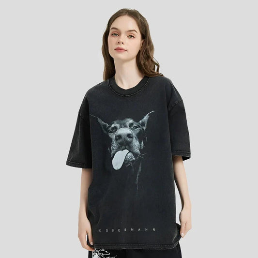Oversized Doberman T Shirt for Women